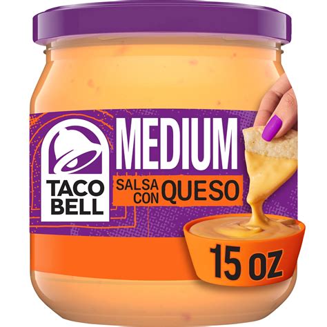 3 Pack Taco Bell Medium Salsa Con Queso Cheese Dip 16 Oz Jar Walmart Com