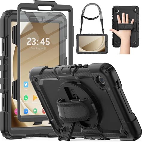 Amazon Com Ccmao Case For Samsung Galaxy Tab A9 Case 8 7 Inch 2023 Model Sm X110 X115 X117 Heavy Duty Shockproof Hybrid Three Layer Protective Cover With Kickstand For Samsung A9 Tablet 8 7 Black Electronics