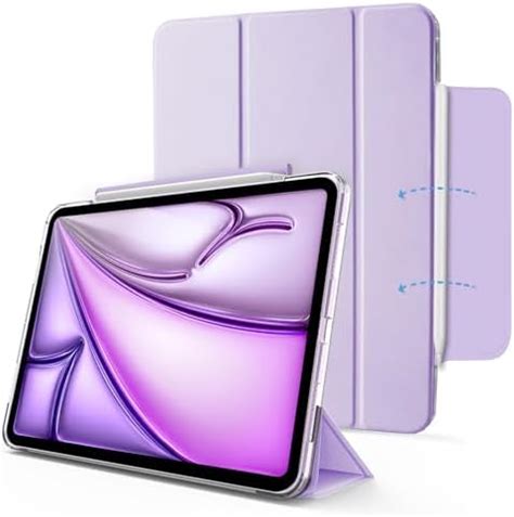 Amazon Com Mygroo Case For Ipad Air 11 Inch 2024 2025 Ipad Air 5Th 4Th Generation 2022 2020 With Pencil Holder Slim Smart Cover With Clear Back Shell For Ipad Air6 7 Taro Purple Electronics