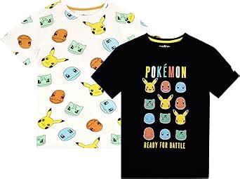 Amazon Com Pokemon Boys Charmander Squirtle And Pikachu T Shirts 2 Pack For Kids Multicolor 6 Clothing Shoes Jewelry