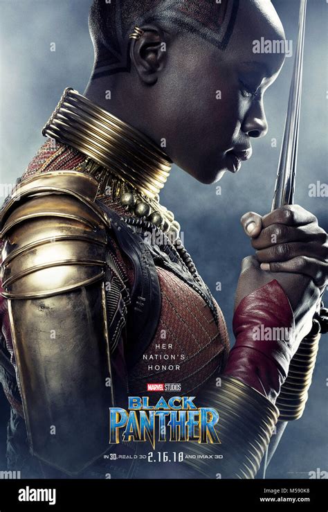Black Panther Us Character Poster Danai Gurira 2018 Marvel Walt Disney Studios Motion