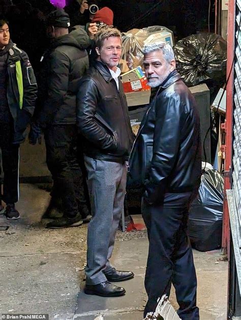 Brad Pitt Is Seen On Wolves Film Set With George Clooney Daily Mail Online