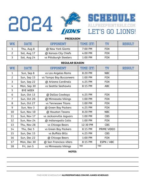 Breaking Down The Detroit Lions 2024 Schedule