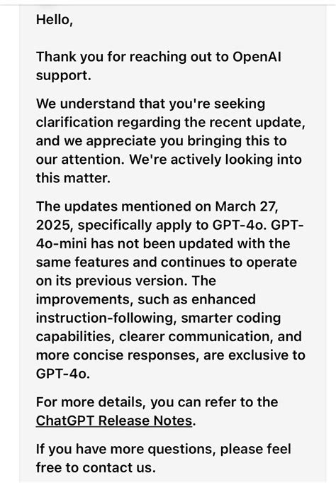 Chatgpt Release Notes 2025 March 27 Gpt 4O A New Update Community Openai Developer Community