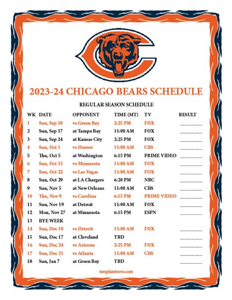 Chicago Bears 2024 Schedule Release Date: What Fans Need to Know