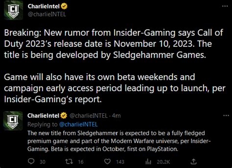Cod 2023 Will Release November 10 2023 A Fully Fledged Premium Game Developed By Sledgehammer Games Set In The Modern Warfare Universe Beta Campaign Early Access Prior To Launch R Modernwarfareii