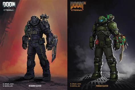 Doom Eternal Skins Based On Doom 3 And Even The Cancelled Doom 4 Doom 4 Marine Is Based On Concept Art From Certain Affinity Art By U Notramilopak R Dayofwrath