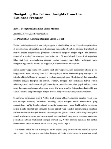 Draft Ringkasan Buku Klien Navigating The Future Insights From The Business Frontier Pdf
