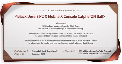 Events Black Desert Pc X Mobile X Console Calphe On Ball Notice