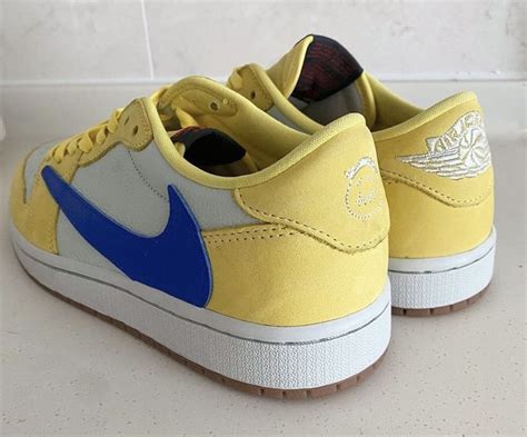 First Look At The Travis Scott X Jordan 1 Low Og Canary W Swiftsole