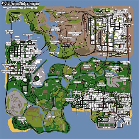 Gta San Andreas Map Of Secrets