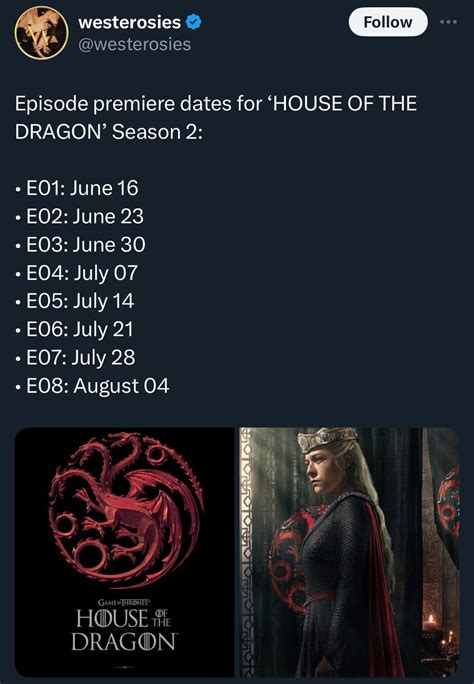 House of the Dragon Episode Release Dates Explained