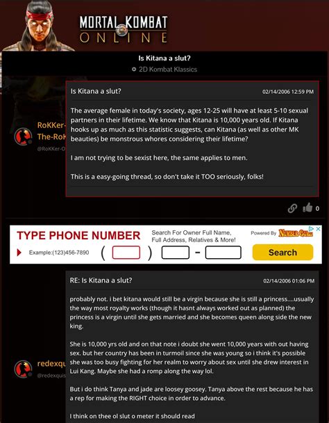 I Was Trying To Find Out If Kitana Dated Anyone Else Since She Lived For Over 10 000 Years And