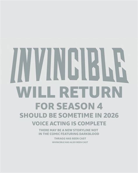 Invincible Season 4 Gets Confirmed 2026 Release Date Window
