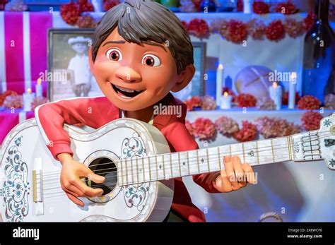 Madrid Spain 05 14 2024 Large Figure Of The Famous Character Miguel From The Movie Coco In An