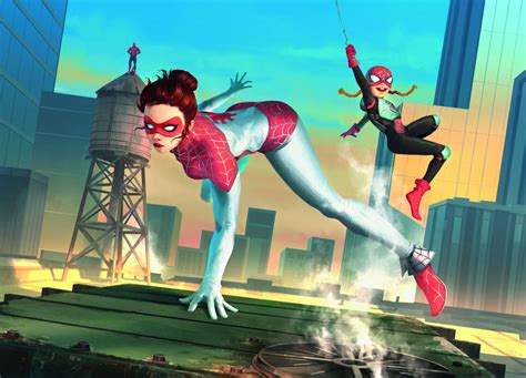 Magic The Gathering S Spider Man Set Is Full Of Spider Verse Spider Folk Including The Superhero Identities Of Peter Parker S Alternate Universe Wife And Daughter Pc Gamer