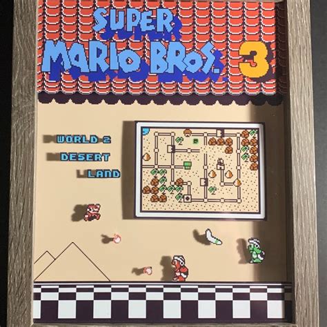 Nes Super Mario Bros 3 Water Land Ending Screen 3D Shadow Box 8 X 10 Etsy
