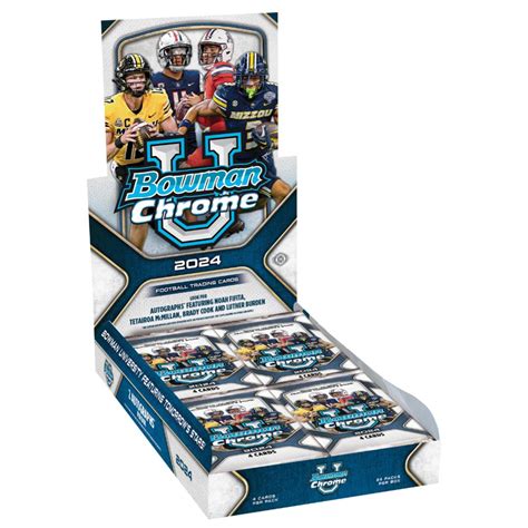 New Release 2024 Bowman Chrome University Football Is Out Now In Hobby Jumbo And Mega Current Ncaa Stars And Promising Prospects Get The Spotlight Each Complimented By A Rainbow Of Almost
