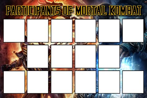 Participants Of Mortal Kombat Template By Axl 2 On Deviantart
