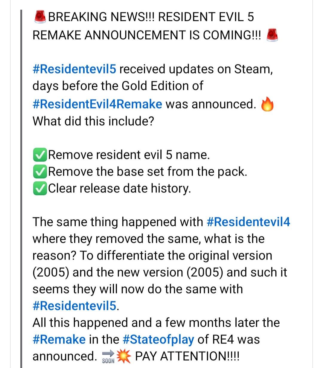 Re5 Remake Speculation Announcement R Residentevilcapcom