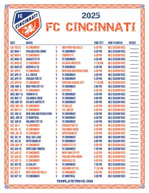 Remaining Matches In Fc Cincinnati S Regular Season Schedule Unveiled Fc Cincinnati