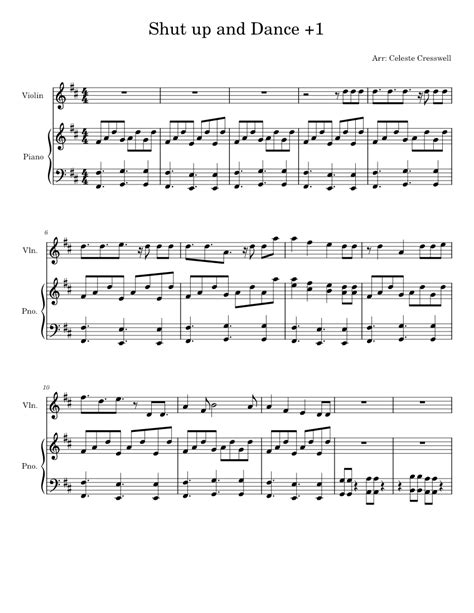 Shut Up And Dance Berger Mcmahon Sheet Music For Piano Violin Solo Musescore Com