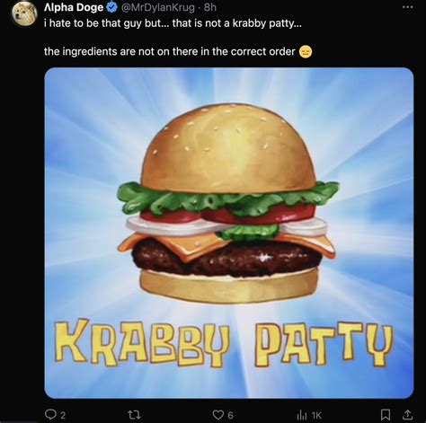Wendy Amp 39 S Krabby Patty Does It Look Like The Cartoon Burger In Amp 39 Spongebob Squarepants Amp 39 Mashable