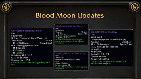 Wow Sod Phase 3 New Pvp Items And Blood Moon Changes